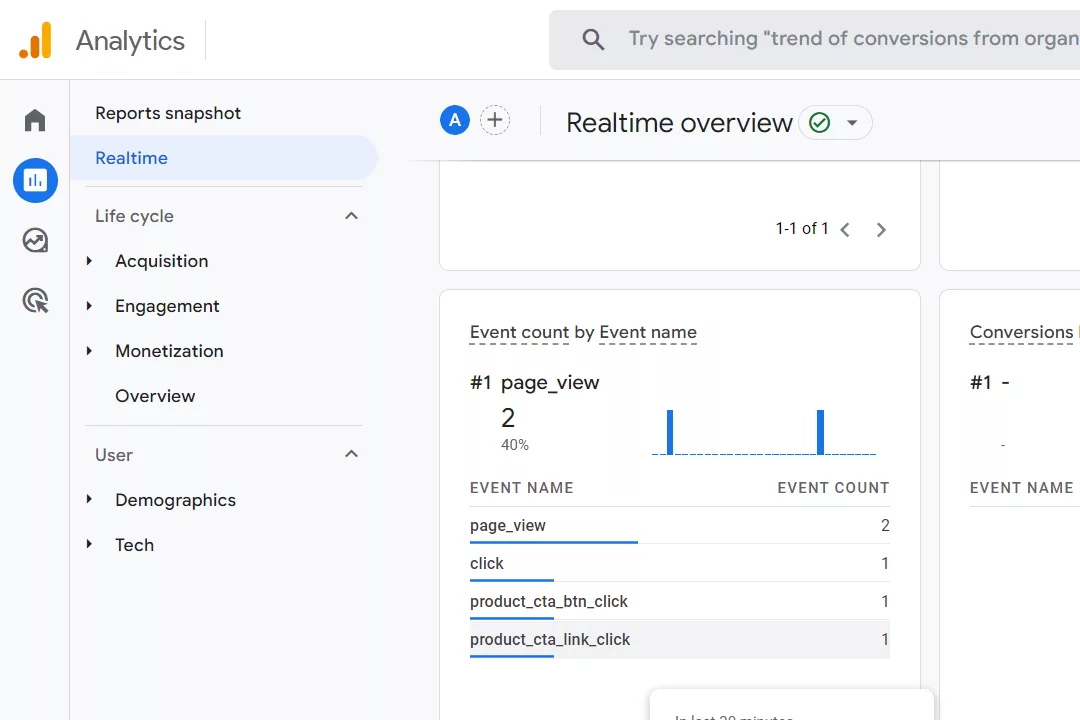 Google Analytics Event Logging